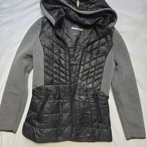 Bernardo Black Puffer Jacket with Dark Gray Trim